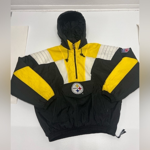 NFL - Steelers - 90s Starter Hooded 1/2 Zip Pullover Jacket  Pro Line - XL - Picture 14 of 16